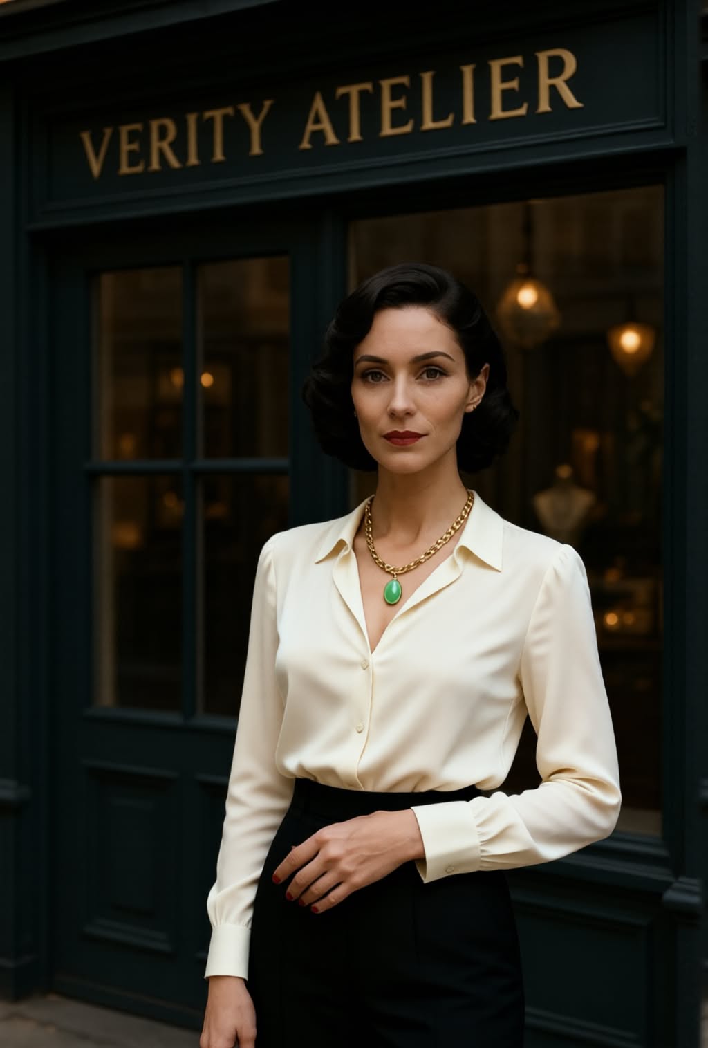 Vivian in front of Verity Atelier